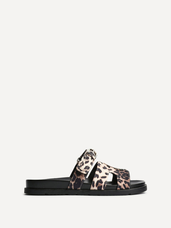 Linzi Leopard Print Footbed Linked Design Sandal