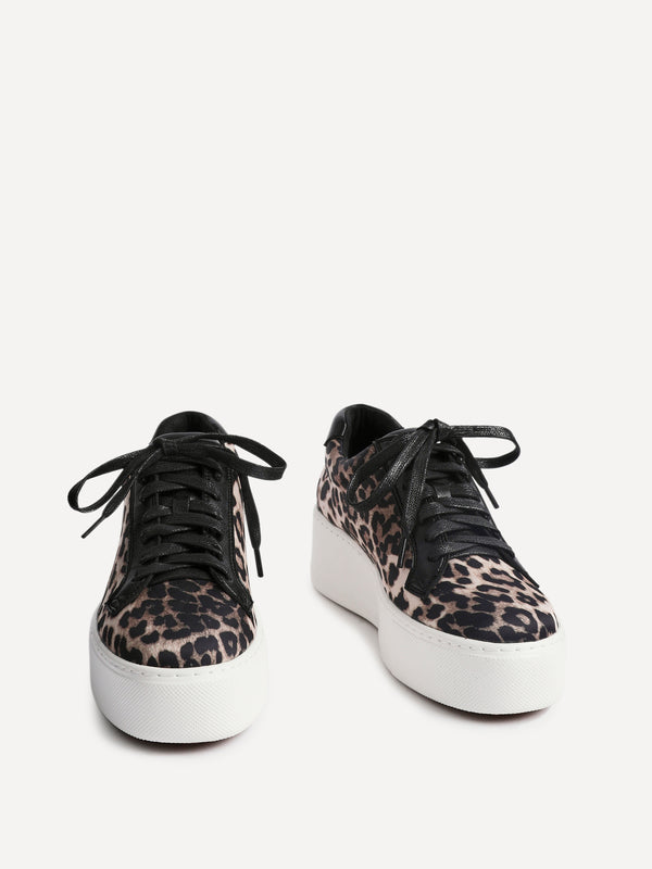Linzi Leopard Print Platform Trainer