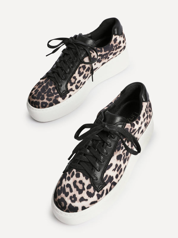 Linzi Leopard Print Platform Trainer