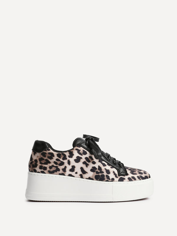 linzi Leopard Print Platform Trainer