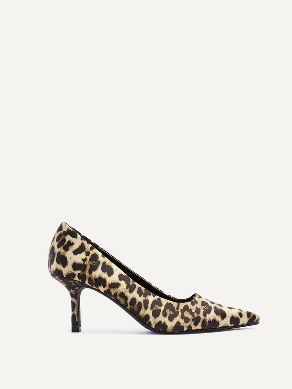 Linzi Leopard Print Scuba Court Heel