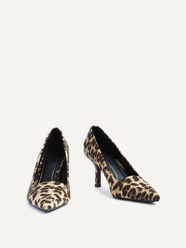 Linzi Leopard Print Scuba Court Heel