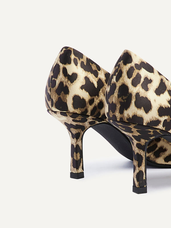 Linzi Leopard Print Scuba Court Heel