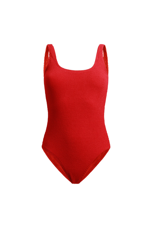 Linzi Linzi Swim Red Crinkle Square Neck Swimsuit