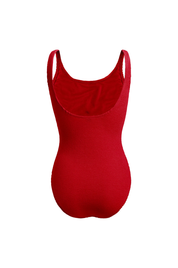 Linzi Linzi Swim Red Crinkle Square Neck Swimsuit