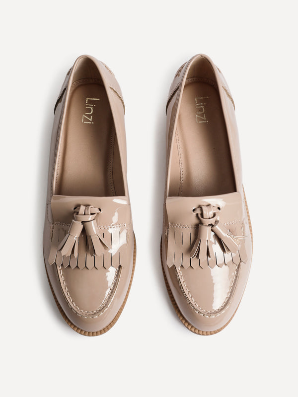 Linzi Mocha Faux Leather Classic Slip On Loafer