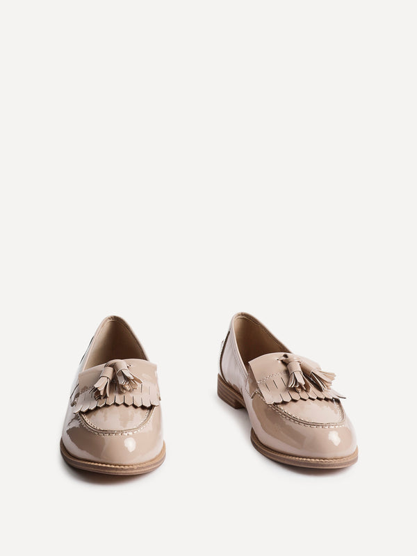 Linzi Mocha Faux Leather Classic Slip On Loafer