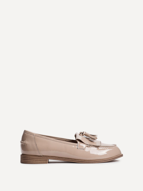 Linzi Mocha Faux Leather Classic Slip On Loafer
