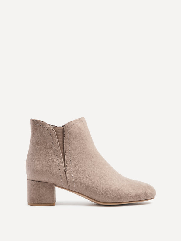 Linzi Mocha Faux Suede Block Heeled Ankle Boot