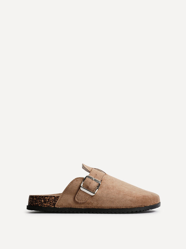Linzi Mocha Faux Suede Clog