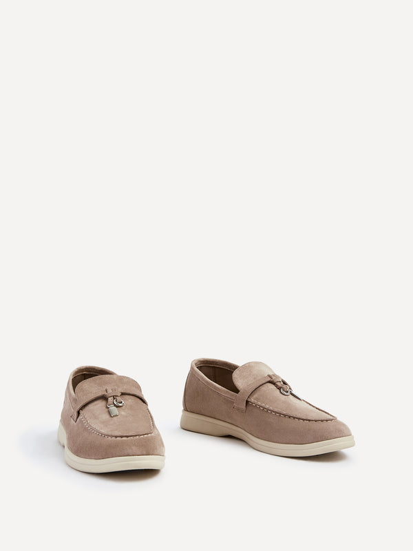 Linzi Mocha Faux Suede Slip On Loafer