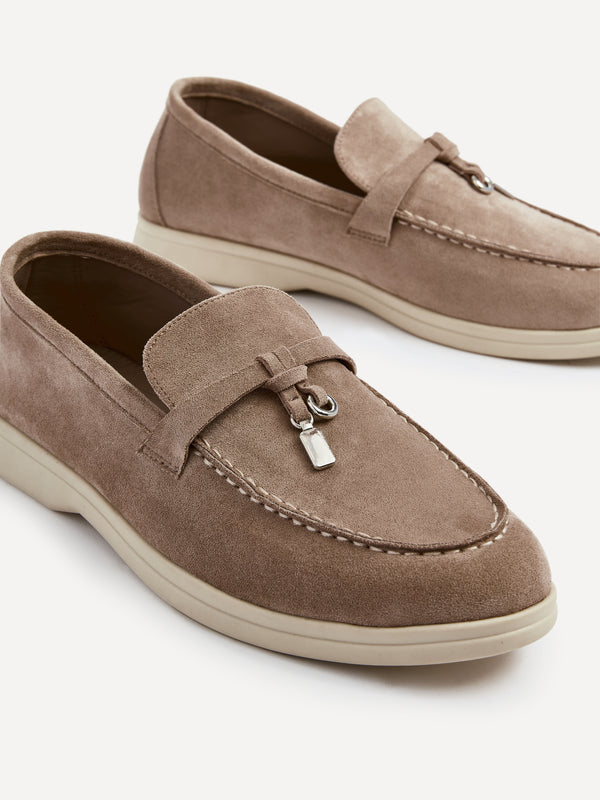 Linzi Mocha Faux Suede Slip On Loafer