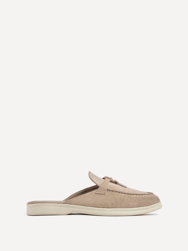 Linzi Mocha Faux Suede Slip On Mule