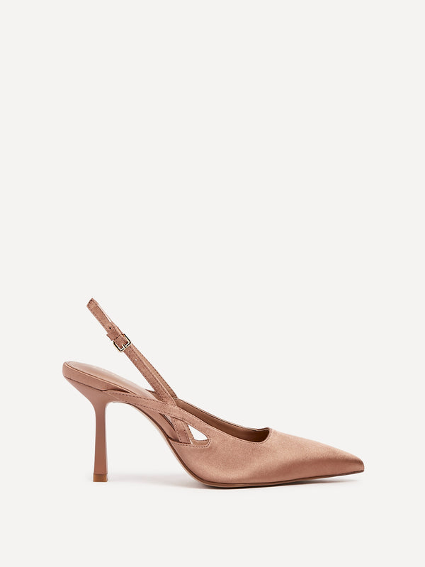 Linzi Mocha Mousse Sling Back Court Heels