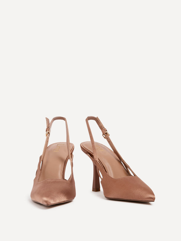 Linzi Mocha Mousse Sling Back Court Heels