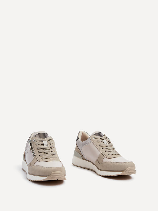 Linzi Mocha Multi Coloured Trainer With Zip Detail