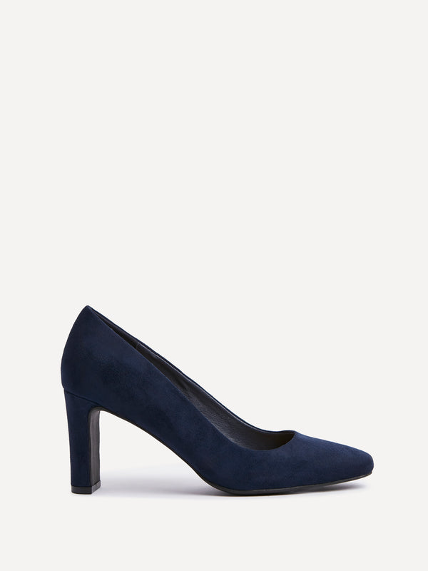 Linzi Navy Faux Suede Modern Style Court Heel