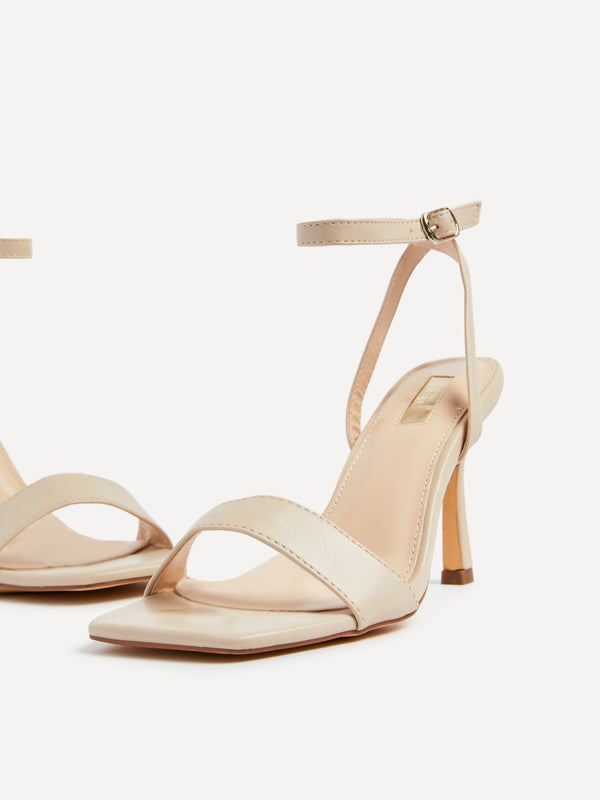 Linzi Nude Faux Leather Barely There Stiletto Heel