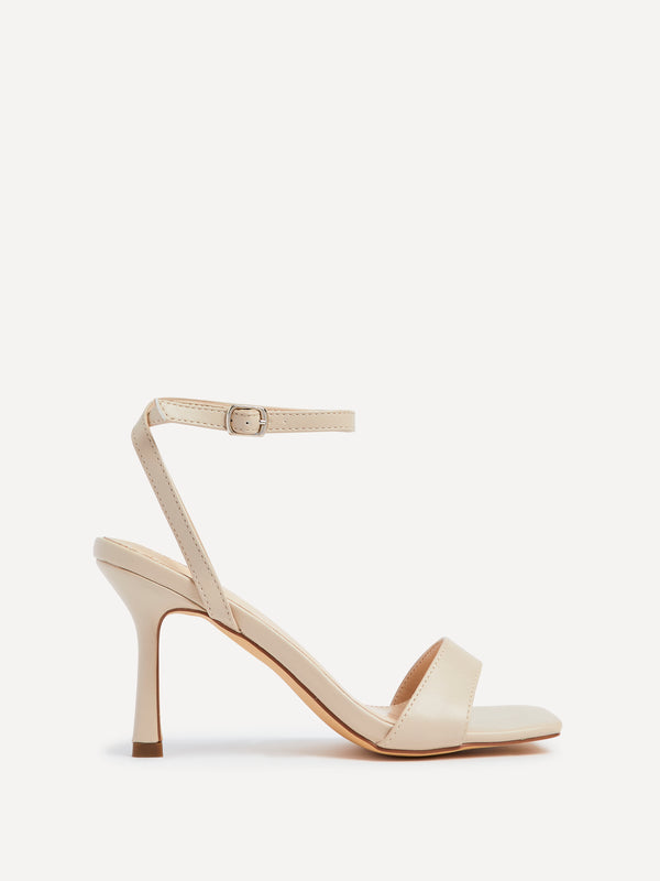 linzi Nude Faux Leather Barely There Stiletto Heel