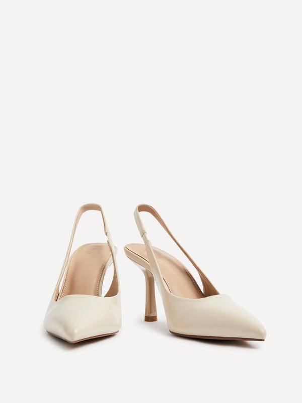 Linzi Nude Faux Leather Court Heel