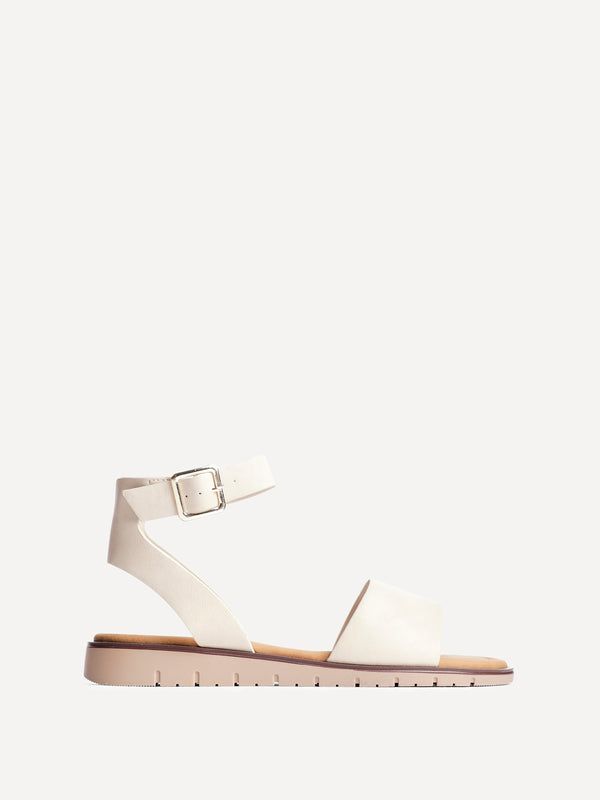 Linzi Nude Faux Leather Footbed Two Part Sandal
