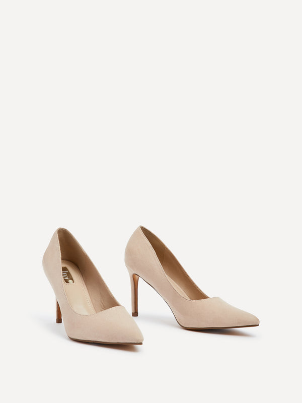 Linzi Nude Faux Suede Court Heel