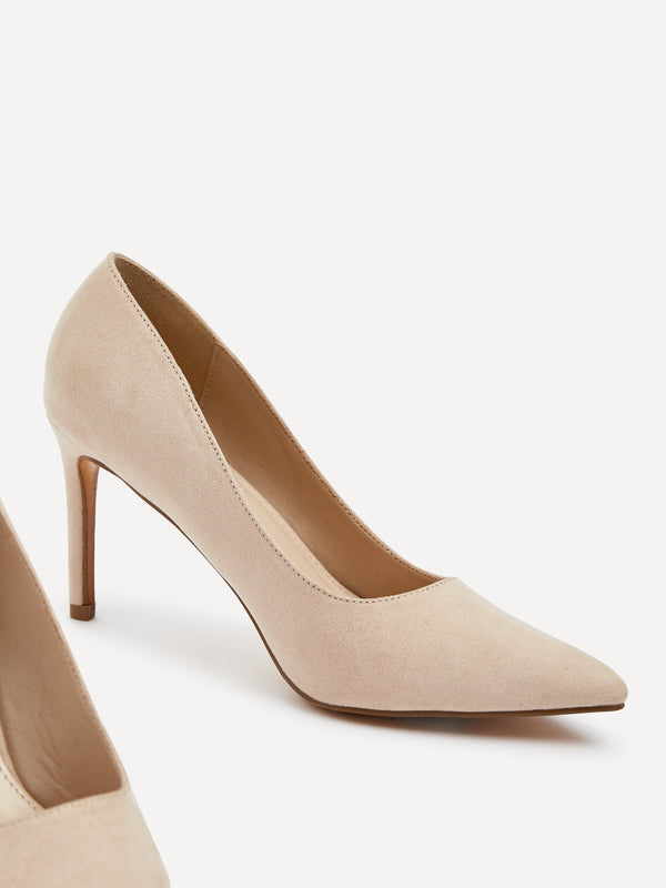 Linzi Nude Faux Suede Court Heel