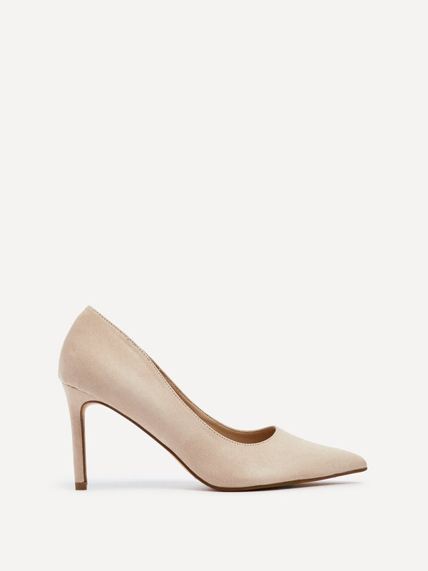 linzi Nude Faux Suede Court Heel