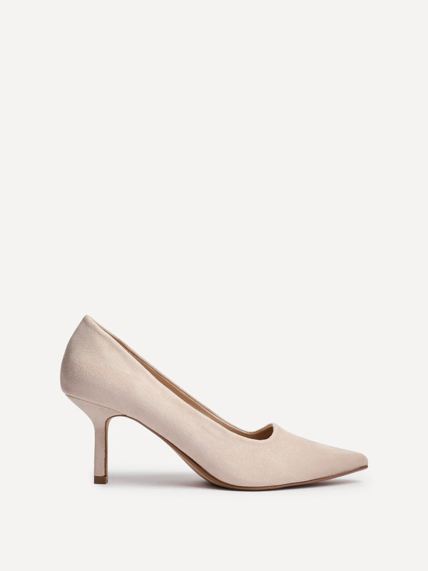 linzi Nude Faux Suede Court Heels