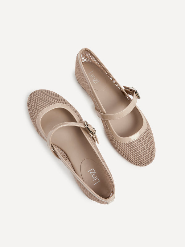 Linzi Nude Mesh Mary Jane Pump