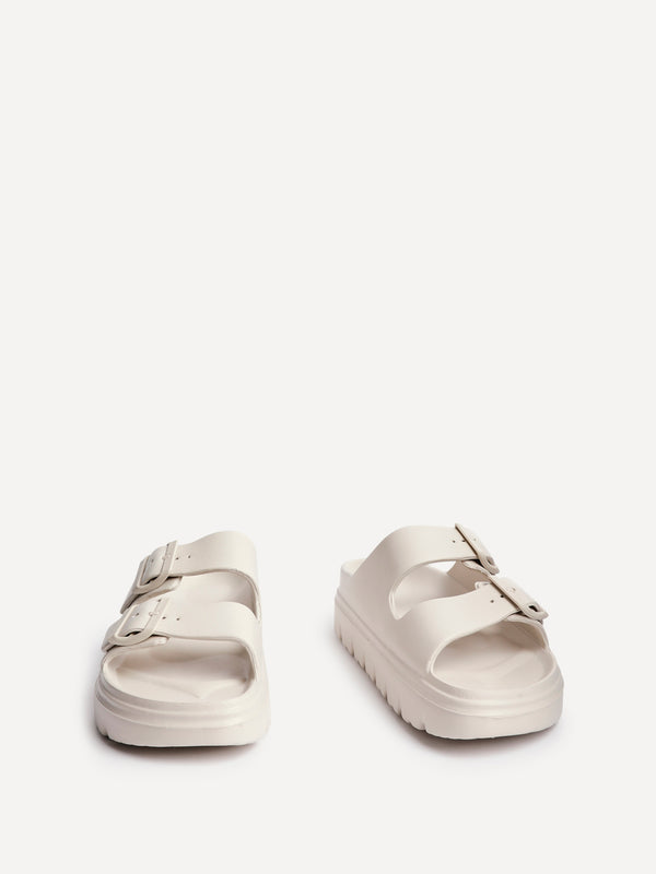 Linzi Nude Platform Double Strap Slider