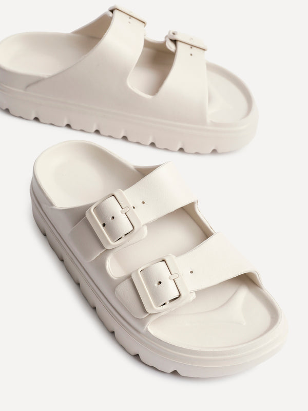 Linzi Nude Platform Double Strap Slider