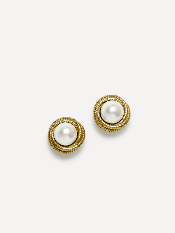 Linzi Pearl Twist Stud Earrings