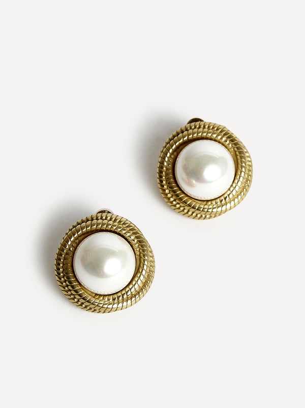 Linzi Pearl Twist Stud Earrings