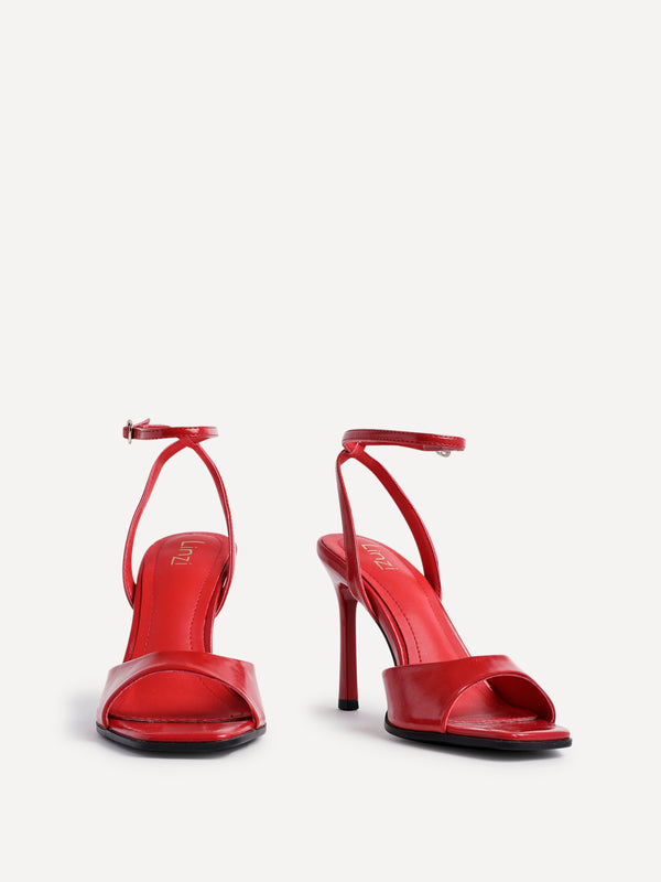 Linzi Red Faux Leather Stiletto High Heels
