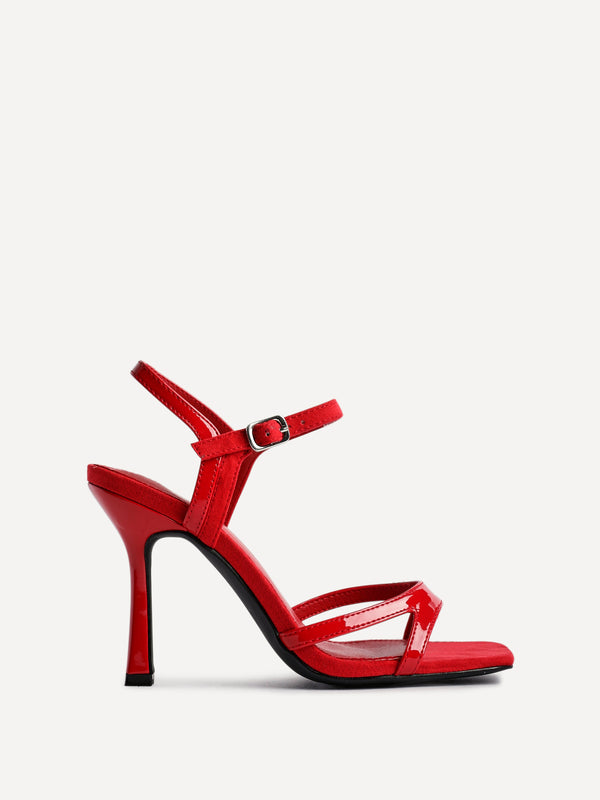 Linzi Red Patent Stiletto Heeled Sandal