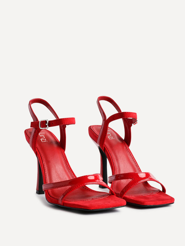 Linzi Red Patent Stiletto Heeled Sandal