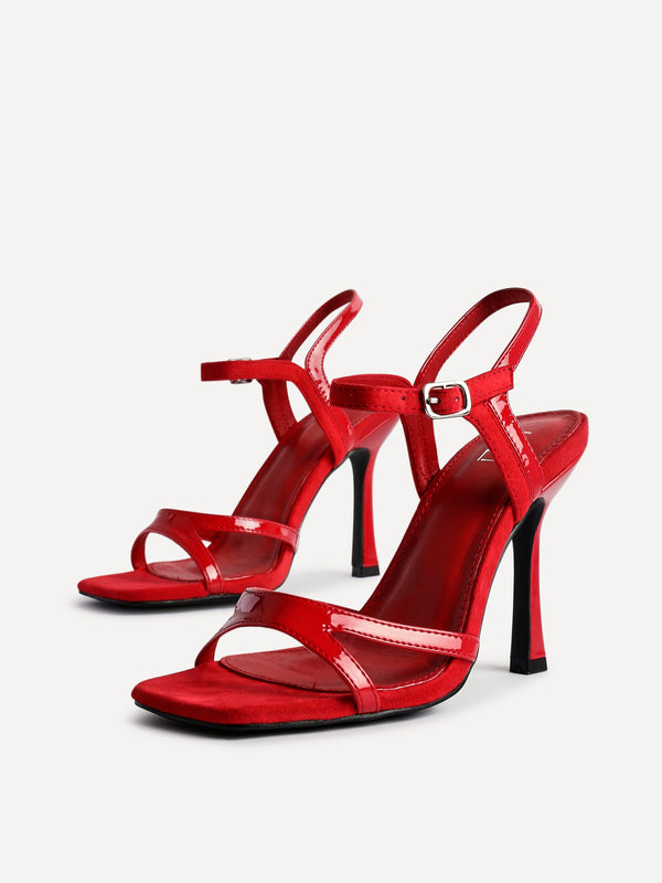 linzi Red Patent Stiletto Heeled Sandal