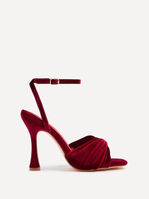 linzi Red Velvet Stiletto High Heel