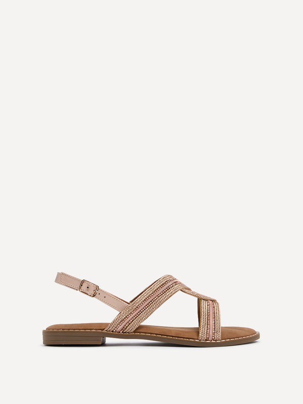 Linzi Rose Gold Intertwined Knitted Sandal