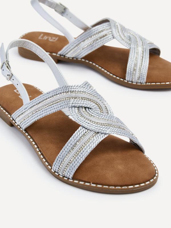 Linzi Silver Intertwined Knitted Sandal