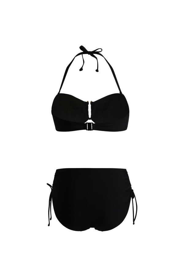 Linzi Linzi Swim Black Bandeau Bikini With Detachable Straps