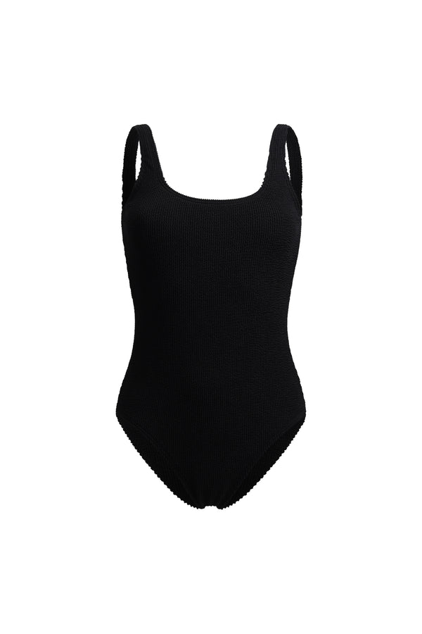 Linzi Linzi Swim Black Crinkle Square Neck Swimsuit