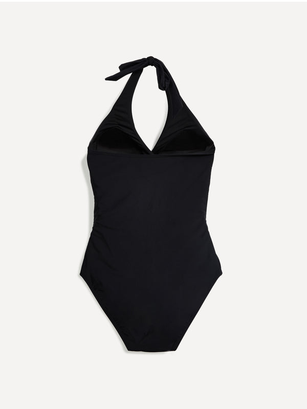 Linzi Linzi Swim Black Halterneck Tummy Control Ruched Swimsuit
