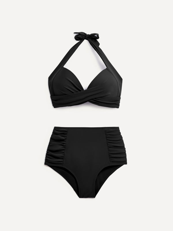 Linzi Linzi Swim Black Moulded Cup High Waisted Bikini
