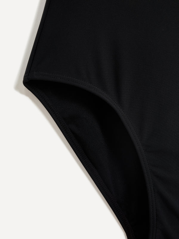 Linzi Linzi Swim Black One Shoulder Tie Detail Tummy Control Swimsuit