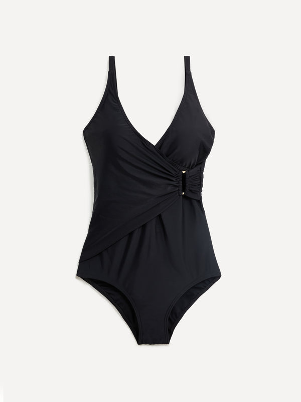 Linzi Linzi Swim Black Wrap Detail Tummy Control Swimsuit
