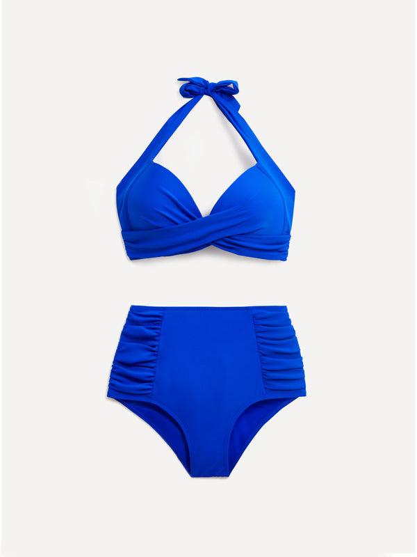Linzi Linzi Swim Blue Moulded Cup High Waisted Bikini