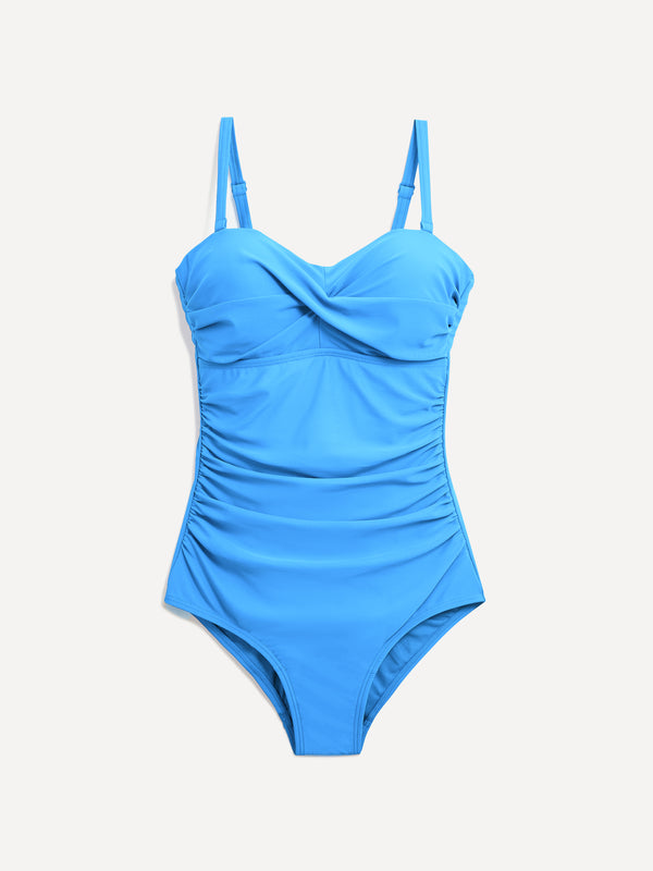 Linzi Linzi Swim Blue Soft Cupped Tummy Control Swimsuit With Detachable Straps