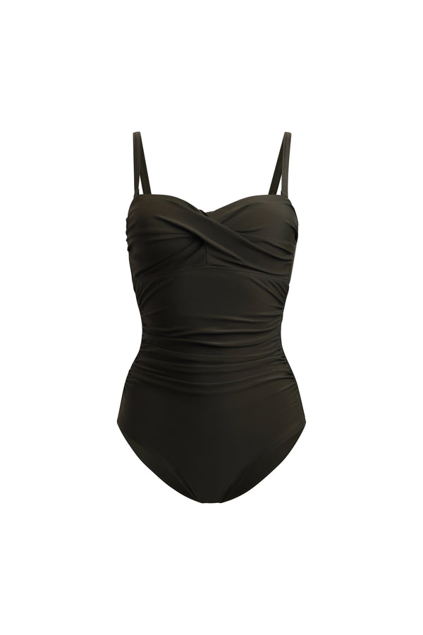 Linzi Linzi Swim Khaki Soft Cupped Tummy Control Swimsuit With Detachable Straps